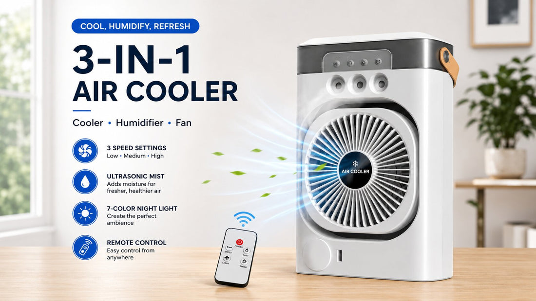 Portable air cooler buying guide – 3-in-1 rechargeable mist fan with remote control