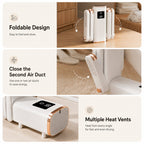 Foldable shoe dryer showing dual air ducts and multiple heat vents for even drying