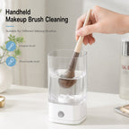 Handheld makeup brush cleaning mode suitable for thick handle and irregular shaped brushes