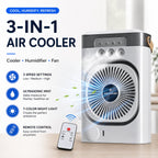 Nestora rechargeable 3-in-1 portable mist fan with remote control – personal air cooler and humidifier EU plug
