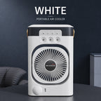 Nestora rechargeable portable air cooler in white colour – 3-in-1 personal cooling fan EU plug
