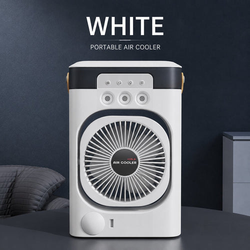 Nestora portable mini mist fan in white – rechargeable personal air cooler with remote control EU